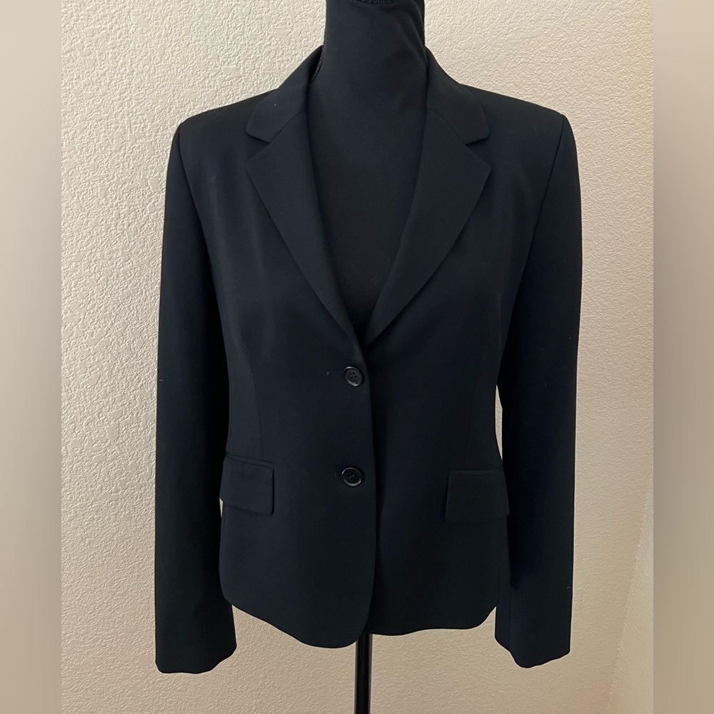 David Lawrence Australia Black Wool Suit Jacket 2 Button Size US 6 LIKE NEW